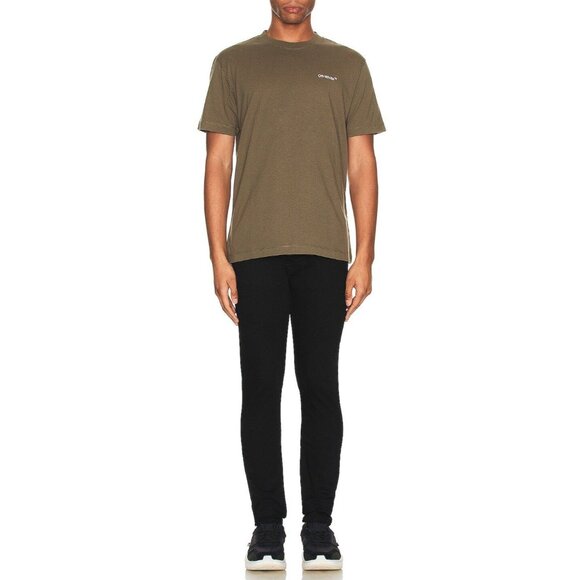 OFF-WHITE Bricks Arrow Slim S/S Tee in Army Green - Picture 2 of 9